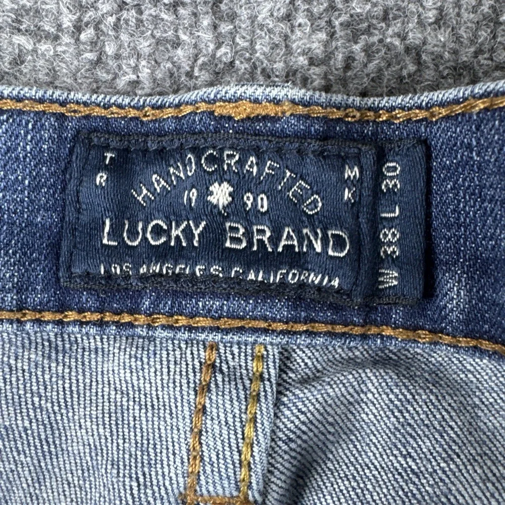 Lucky Brand 410 Athletic Slim Straight Jean Mens 38x30 Medium Blue Stretch Denim